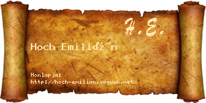 Hoch Emilián névjegykártya
